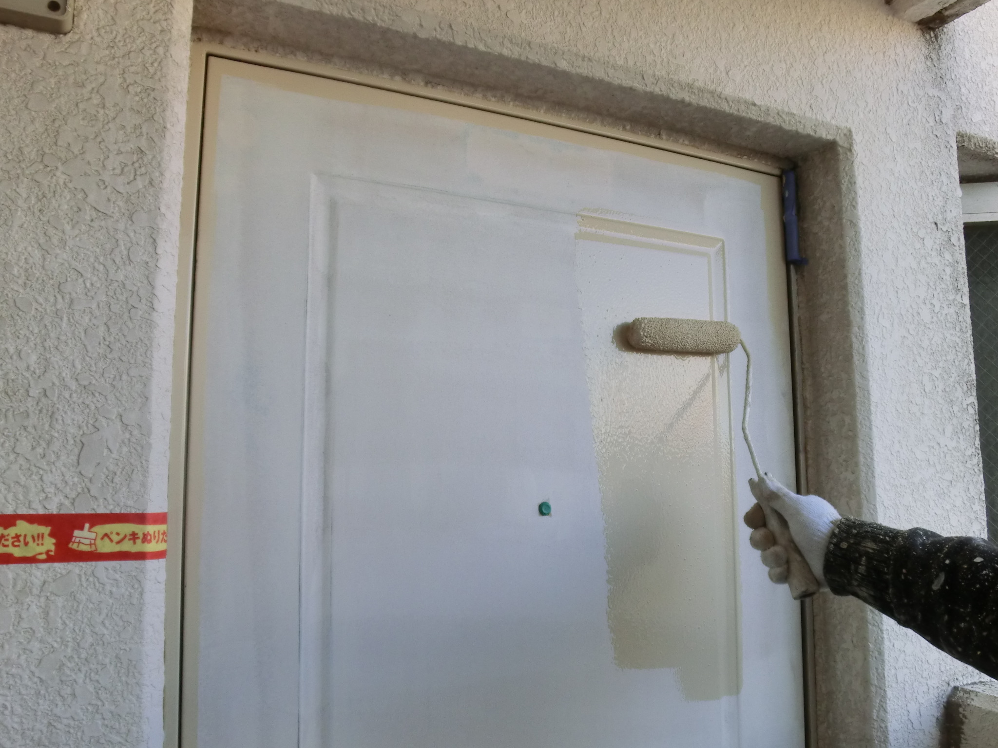 玄関スチールドア、シリコン塗装