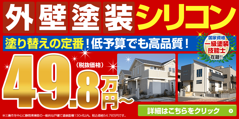 外壁塗装シリコン　49.8万円（税抜価格）