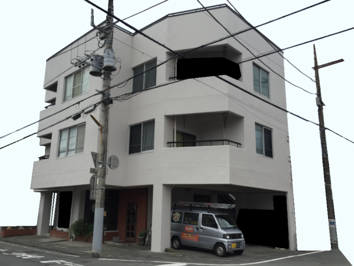 ヒビが多く出ていた鉄筋コンクリートビルの外壁塗装と屋上塗装工事（沼津市・Ｋビル）