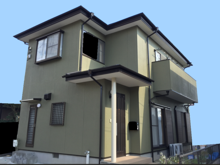 色褪せしていたリシン外壁塗装を落ち着いた緑系に塗り替え（駿東郡清水町・Ｓ様邸）