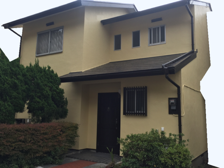 モルタル外壁塗膜のフクレが多く発生している長屋の外壁塗装と屋根・付帯塗装（三島市・Ｓ様邸）