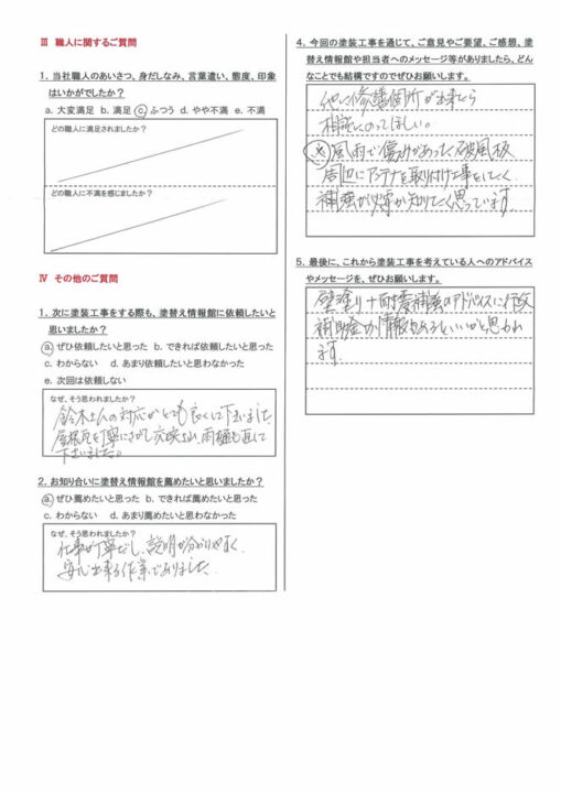 【三島市】　外壁・屋根塗装工事を行ったお客様