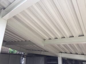田方郡函南町　Ｍ様邸　車庫鉄骨塗装　サイディング補修