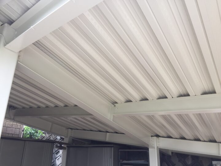 田方郡函南町　Ｍ様邸　車庫鉄骨塗装　サイディング補修