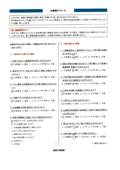 【伊豆の国市】　外壁塗装工事を行ったお客様（Ｈ.Ｍ様）