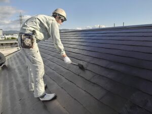 屋根塗装　上塗り