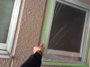 外壁塗装　ビニール養生