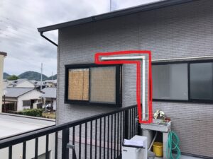 塗装箇所　エアコンホースカバー