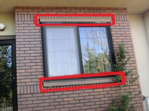 塗装箇所　サッシ廻りモール