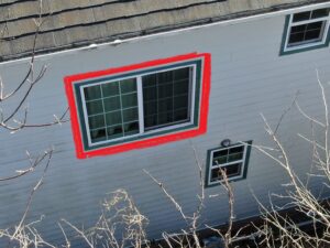 塗装箇所　サッシ廻りモール