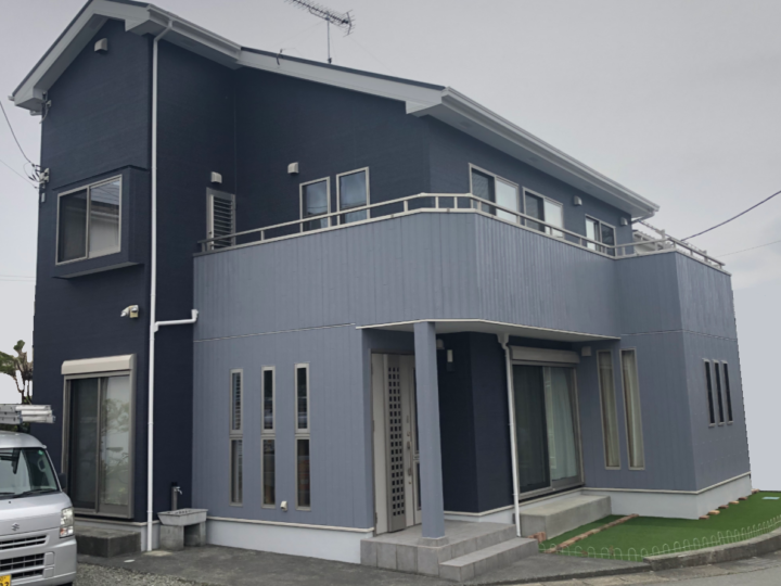 御殿場市・U様邸　ブルーグレーの2色使い外壁塗装　外壁塗装　屋根塗装　付帯物塗装　|静岡県沼津市・三島市・富士市・静岡市の外壁塗装・屋根塗装専門店塗替え情報館