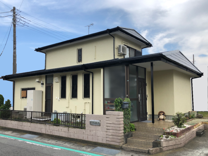 沼津市・W様邸　積水ハウスの外壁塗装　クリーム色への外壁塗装　外壁塗装　屋根塗装　付帯物塗装　|静岡県沼津市・三島市・富士市・静岡市の外壁塗装・屋根塗装専門店塗替え情報館