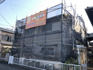 外壁塗装　メッシュシート
