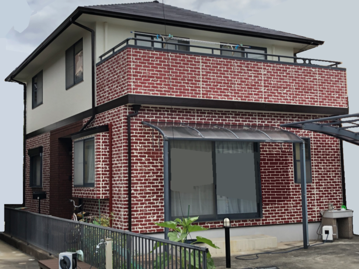沼津市・M様邸　お洒落なレンガ風の模様付け外壁塗装　外壁塗装　屋根塗装　付帯物塗装　｜静岡県沼津市・三島市・富士市・静岡市の外壁塗装・屋根塗装専門店塗替え情報館