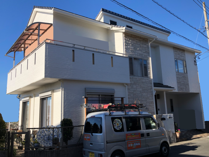 三島市・S様邸　白で統一した外壁塗装　外壁塗装　付帯物塗装　|静岡県沼津市・三島市・富士市・静岡市の外壁塗装・屋根塗装専門店塗替え情報館